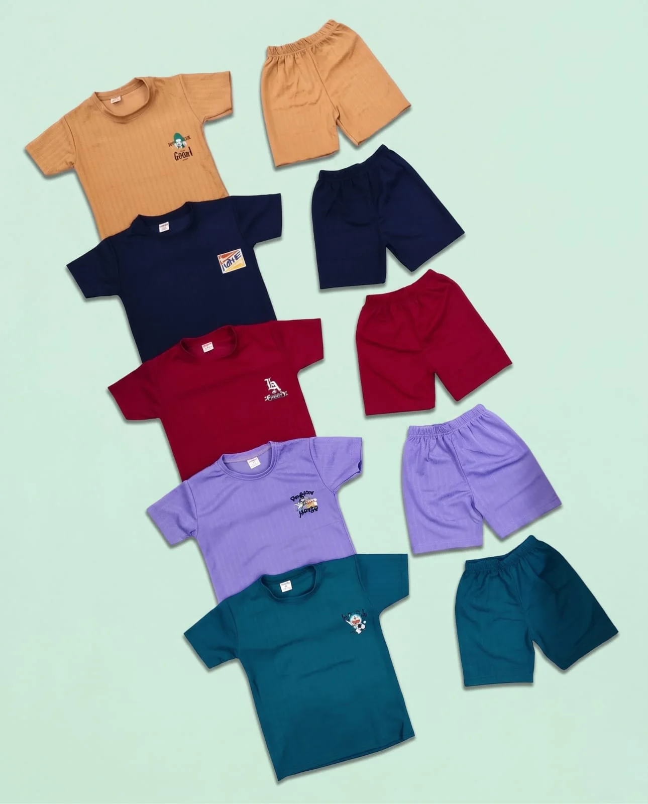 5 Printed Popcorn T Shirts + 5 Popcorn Shorts Combo Rs. 599 Only - Image 2